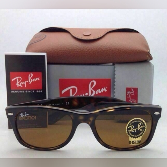 LIKE NEW RayBan Wayfarer RB2140 Tortoise Brown Ray ban sunglasses - Picture 3 of 16